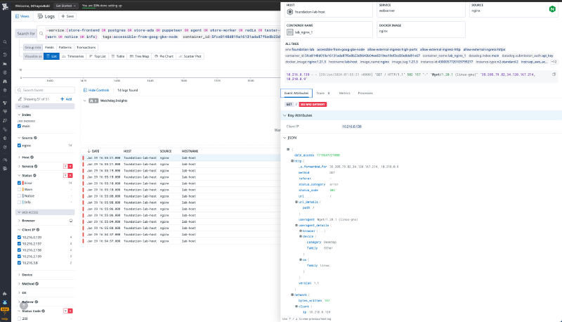 Log event attributes